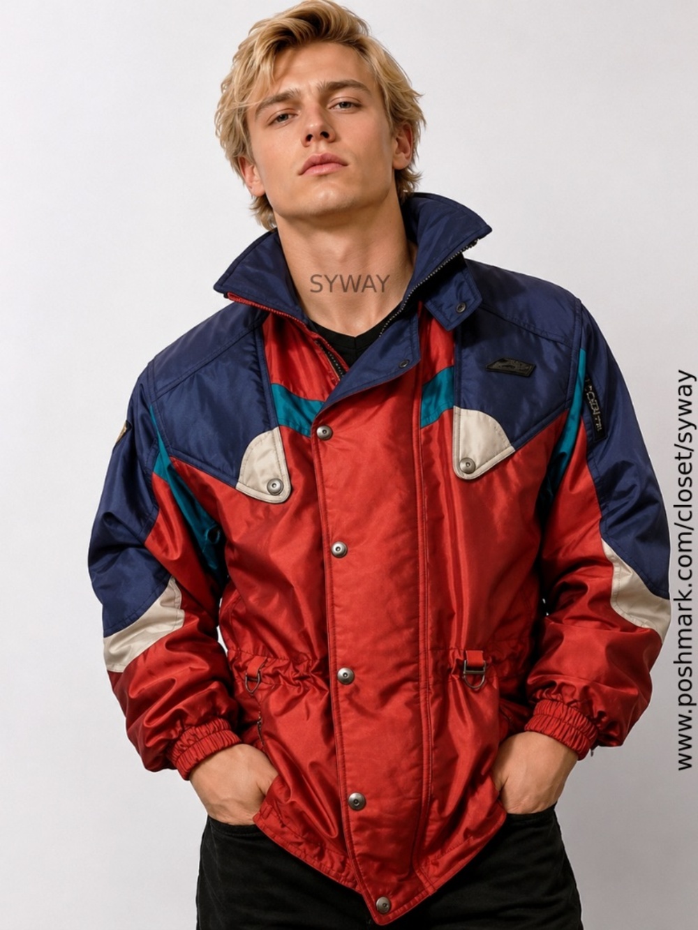 Descente Vintage Ski Winter Red Blue Green Retro Snowboard Jacket